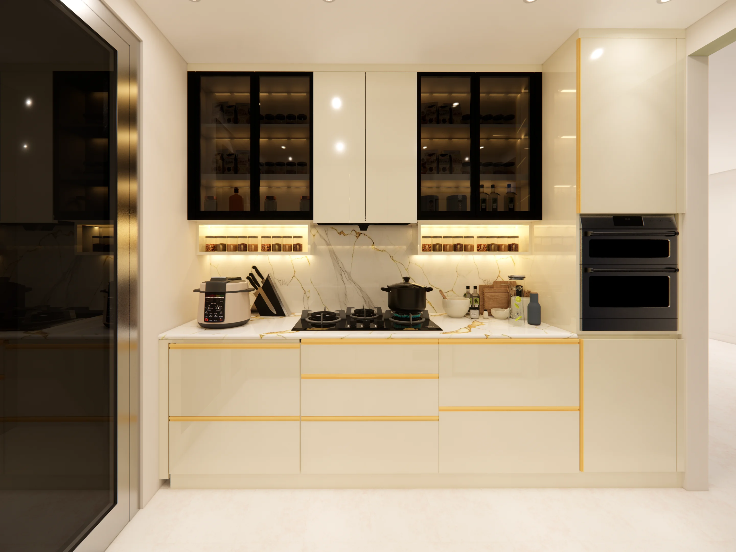 Contemporary kitchen suite by HomeOne Interiors Chennai