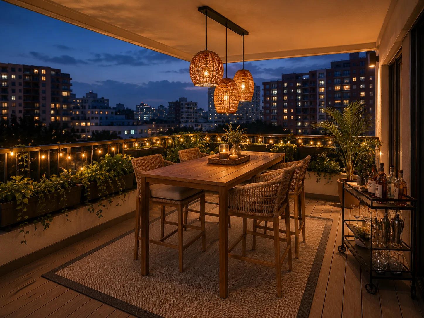 Private penthouse terrace outdoor living space Chennai