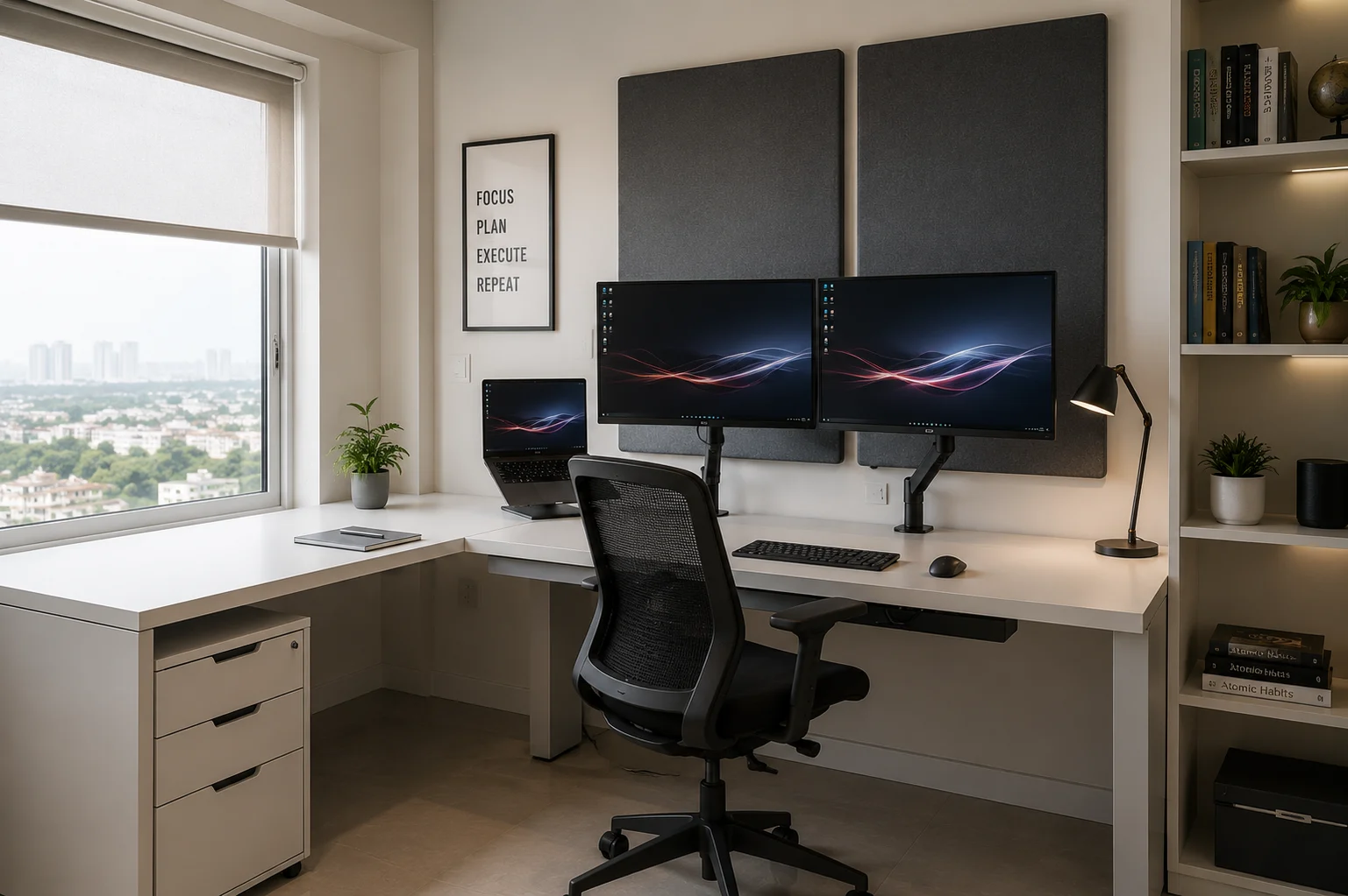 Work from home office design Chennai apartment