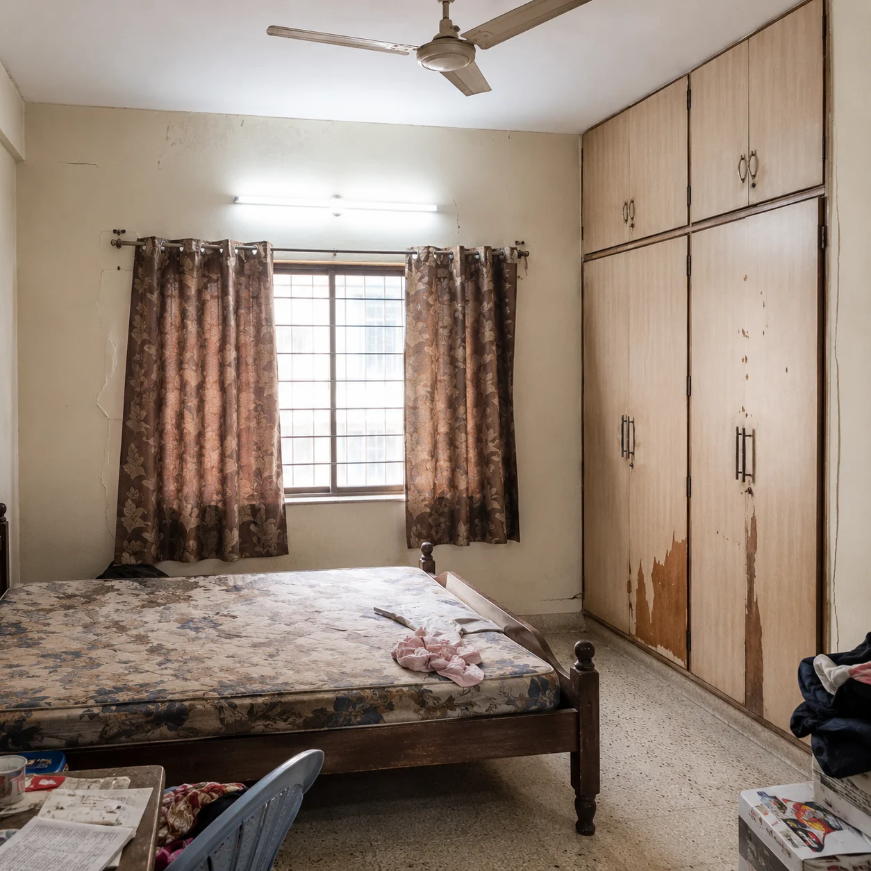 Old bedroom before HomeOne renovation in Chennai