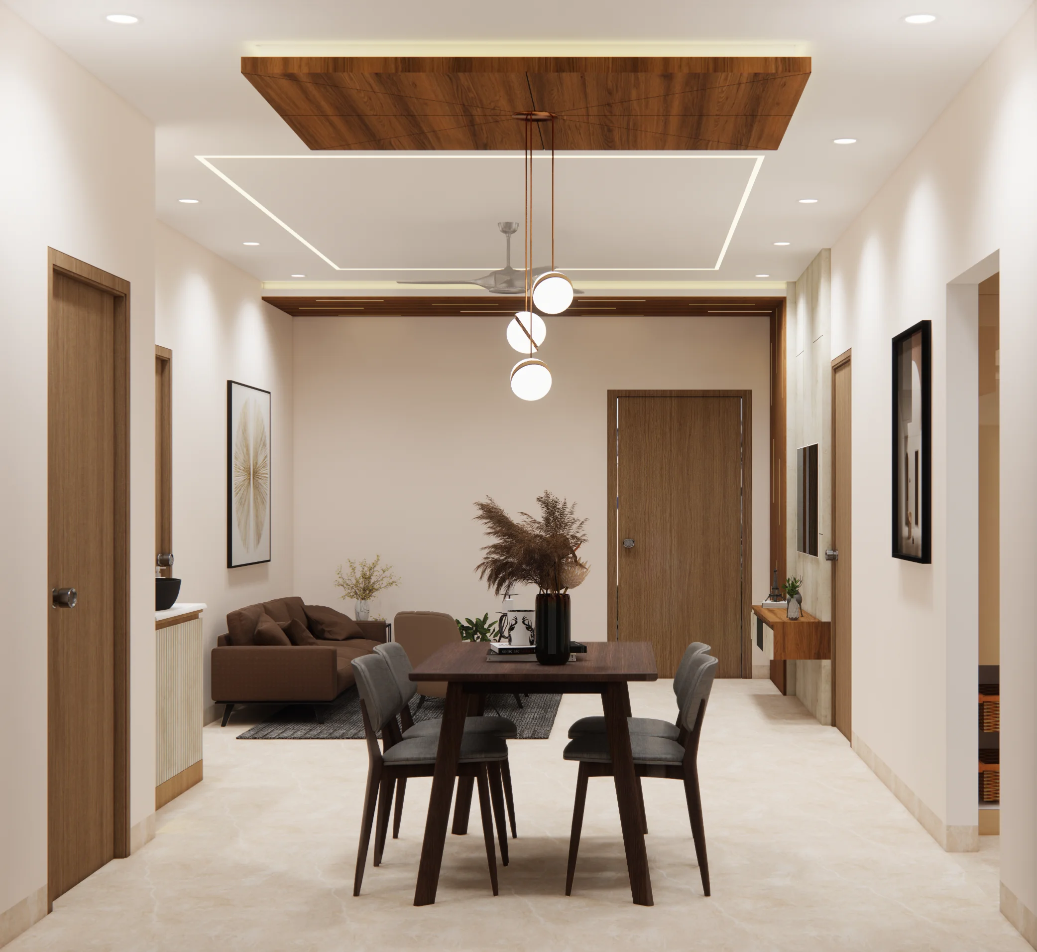 Stretch ceiling in Chennai luxury home theatre by HomeOne