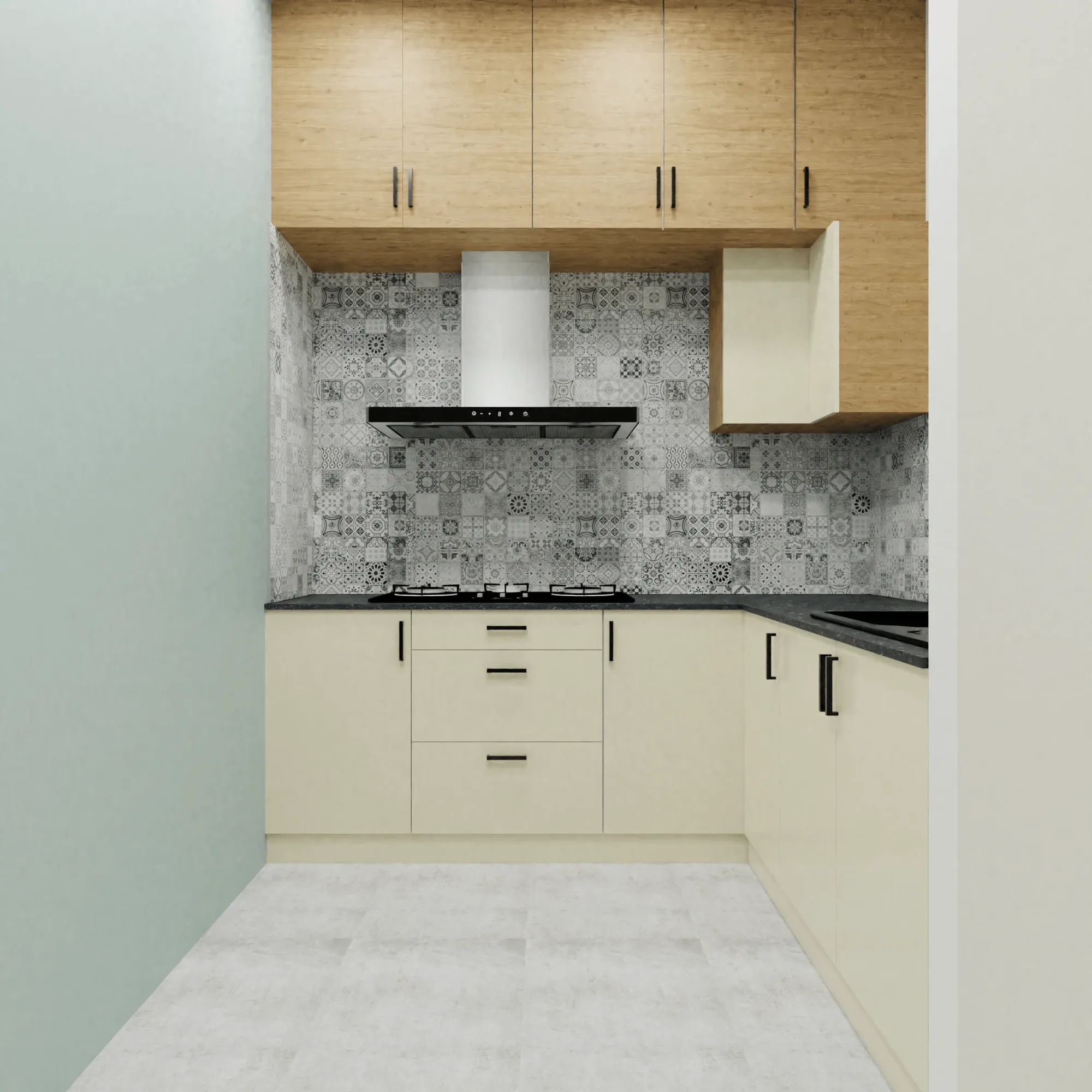 Straight single-wall kitchen design Chennai